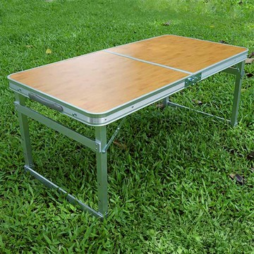 FOSO 方管無傘孔鋁合金折疊桌 加寬款 竹紋 輕巧便攜 露營桌  1個