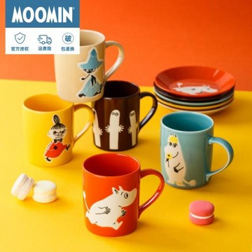 Moomin姆明杯子卡通陶瓷馬克杯日本進口水杯釉下彩甜品盤子點心碟