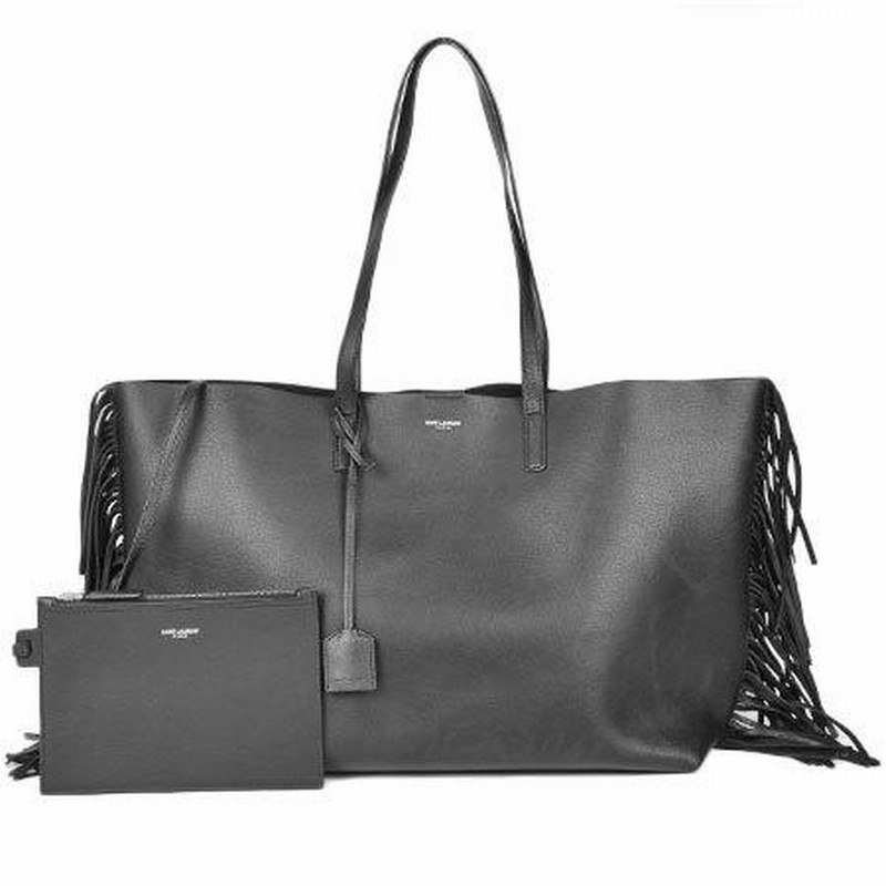 SAINT LAURENT ブラックトートバッグ ポーチ付き サンローラン SAINT