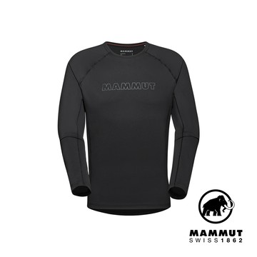 【Mammut 長毛象】Selun FL Longsleeve Men Logo 機能LOGO長袖T恤 黑色 男款 #1016-01440