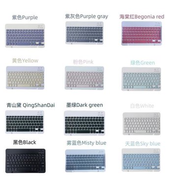 藍牙無線鍵盤適用ipad手機平板電腦妙控便攜外接鍵盤靜音打字套裝