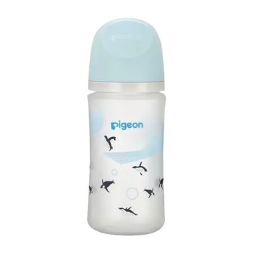 pigeon 貝親 三代母乳實感矽膠護層奶瓶  1瓶  企鵝  240ml