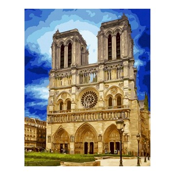 ArtLife 藝術生活 世界風情系列 數字油畫DIY TW046 50 x 40cm  巴黎聖母院  1個