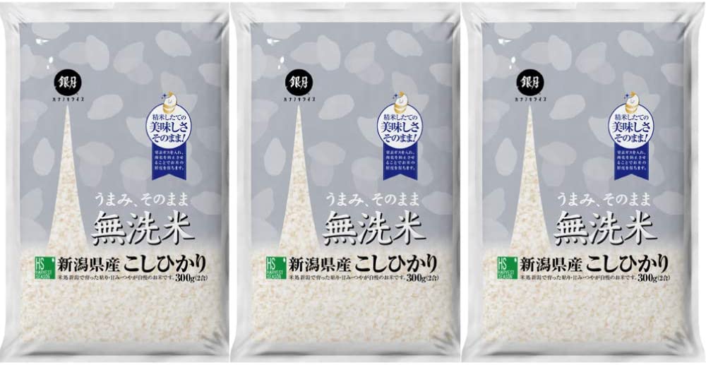 新米 令和5年産 無洗米 新潟県産コシヒカリ 2合(300g) 3袋 お試し メール便