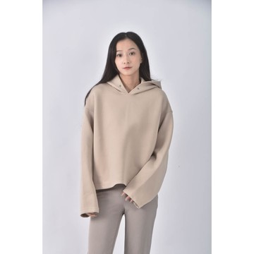 (M) uniqlo連帽杏色長袖上衣二手衣