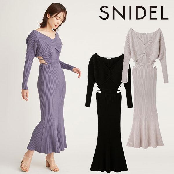 SALE スナイデル SNIDEL カッティングオープンニットワンピース