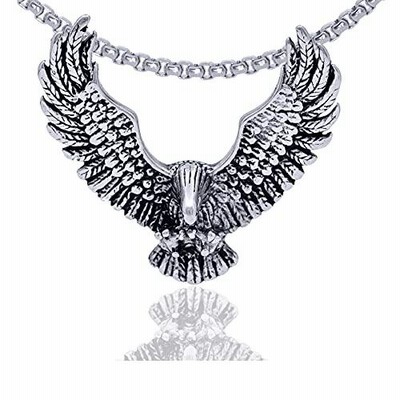 jenhianeckメンズファッションチタン鋼Wing Eagleタグペンダントネックレスwith 24インチチェーン並行輸入品
