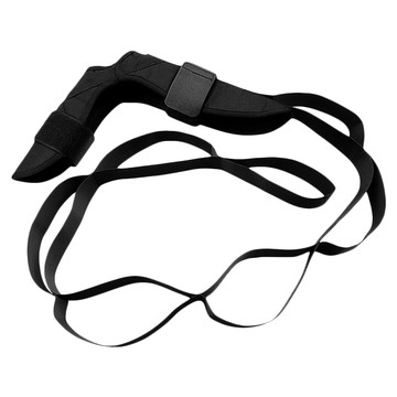 久坐族腿部拉筋伸展帶 男女通用 親膚布料 魔術貼繃帶 多檔位拉伸 彈力舒適 透氣吸汗  22 x 13cm 展開140cm  黑色  1個