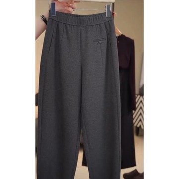 松緊腰哈倫褲2025秋季新款休閑柔軟百搭高腰顯瘦寬松斜紋九分褲