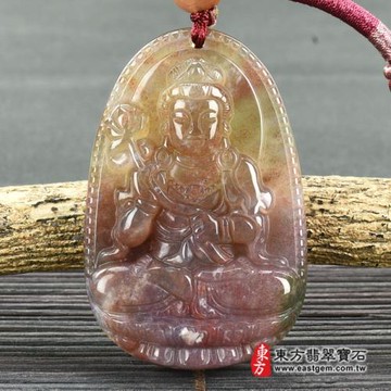 【東方翡翠寶石】水草玉大勢至菩薩項鍊玉珮