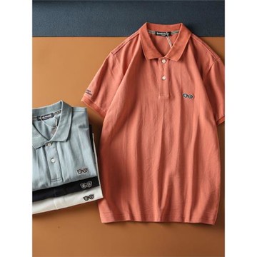 夏季新款 日系簡約珠地網眼棉男士純色翻領商務休閑短袖T恤POLO衫