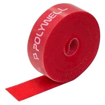POLYWELL 寶利威爾 魔鬼氈束線帶 PW15-T65-0719 2 x 300cm 紅色  1捲