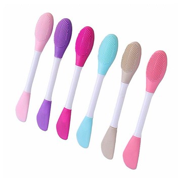 兩用雙頭矽膠洗臉刷／面膜刷(1入) 款式隨機出貨