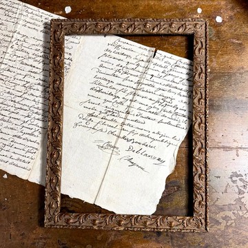 *50737-絕美法國古董畫框裸框29x22cm