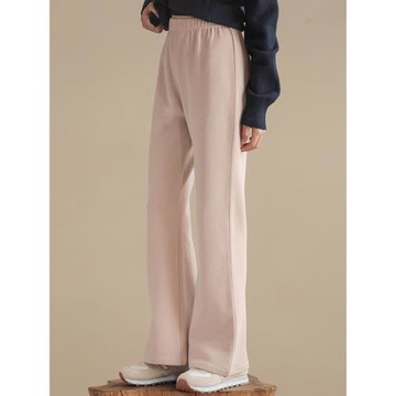 中大童女童粉色微喇褲秋冬季初中生女孩加絨直筒褲兒童加厚長褲子