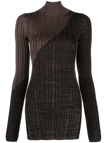 Nanushka - Zareen high-neck ribbed jumper - women - Viscose/Merino - S - Brown