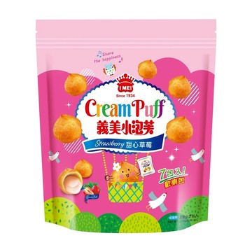 義美 小泡芙歡樂包 甜心草莓  196g  1袋