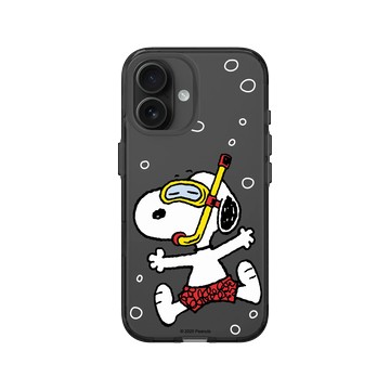 iPhone 16 Clear (相機按鈕) 酷墨灰 - 史努比 Snoopy - 潛水趣