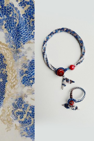 春秋原創 | 游龍 | 硃砂 紅瑪瑙 全手工編繩 | 幸運手繩 戒指