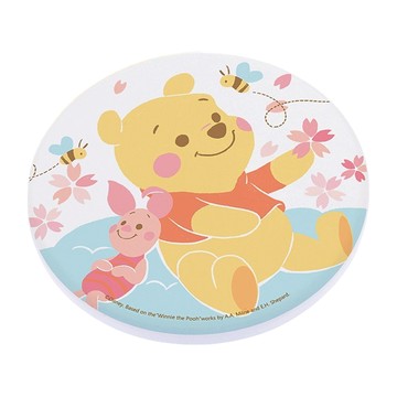 Winnie the Pooh 小熊維尼珪藻土杯墊 櫻花維尼&小豬 圓形 台灣製 吸水杯墊  10 x 10 x 0.9cm  1個
