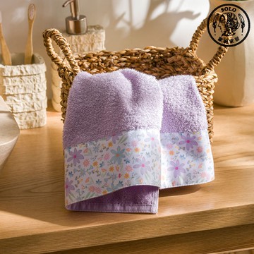 【SOLO歐洲家居】LCW Home 土耳其製 50x80cm 柔紫花語印花純棉毛巾 100%純棉 超吸水