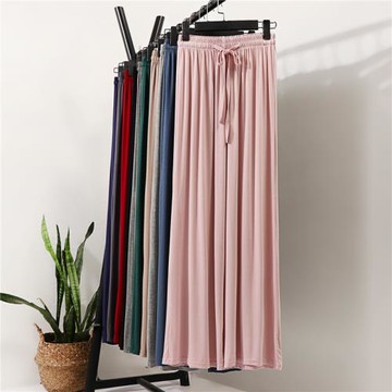 黑色闊腿褲女夏莫代爾高腰顯瘦垂墜感薄直筒長褲拖地褲百搭休閑褲