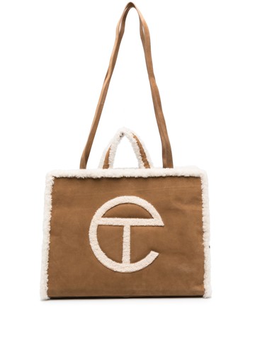 UGG - x TELFAR shearling-trim large tote bag - unisex - Sheepskin/Calf Suede - One Size - Brown