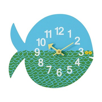 dayneeds 日需百備 動物造型壁掛式時鐘 ERT-CK6-LFR  活潑比目魚 藍色+ 綠色