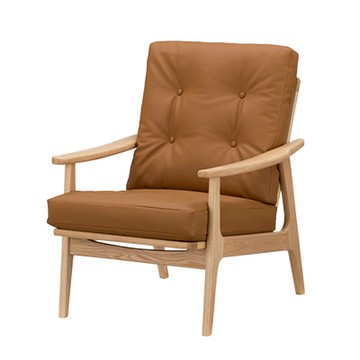 Frame Chair 高背框架扶手椅（橡木、棕色皮革）