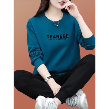 女士運動套裝女春秋2026新款時尚洋氣大碼寬松休閑衛衣衛褲兩件套