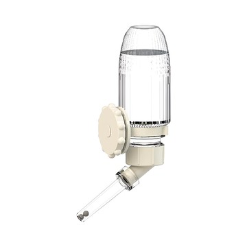 mini Animan 小動物專用飲水器組 中型容量120ml 透明瓶身可觀測水量 可固定於籠子或柵欄上 倉鼠、鸚鵡等適用  白色 + 透明色  1組