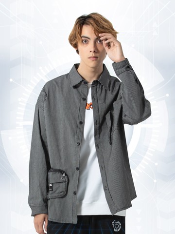 限量直條紋雙口袋長襯