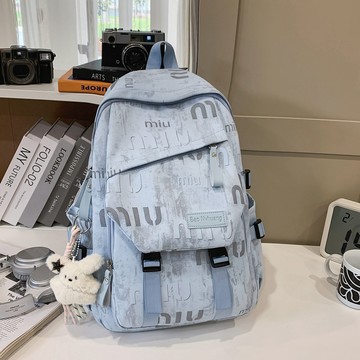 熱賣🎉輕便時尚雙肩包大容量塗鴉學生背包休閒潮流日常通懃書包後背包 大容量 雙肩包 輕量化書包 1S5U