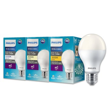 PHILIPS (6入) 飛利浦 真彩版 LED 12.5W 3000K 黃光 全電壓 E27 超極光 球泡燈 LED 燈泡