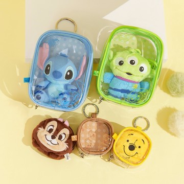 【R.FUN SHOP】迪士尼可愛萬用包娃包維尼 三眼怪 史迪奇 維尼 奇奇蒂蒂 娃包 萬用包 收納 可愛 痛包 CA959