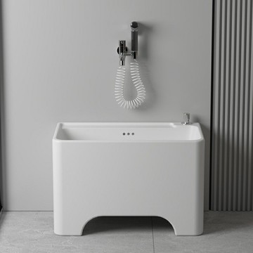 家用陽臺拖把池一體式陶瓷拖布池洗地拖盆水池槽衛生間四腳拖把盆 b8031