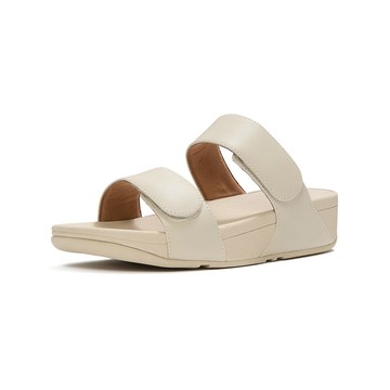 【FitFlop】LULU 可調式皮革涼鞋-女(霧灰褐色)