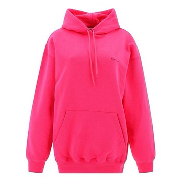 (WMNS) Balenciaga Classic Logo Minimalistic Solid Color Hoodie Pink