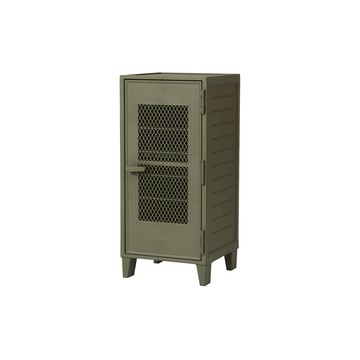 【日本天馬】Fits 網格款可層疊置物收納櫃(附洞洞板)-DIY-多色可選軍綠