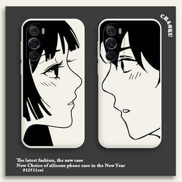 漫畫情侶摩托羅拉x30手機殼motoedges30液態硅膠eagex30鏡頭全包防摔s30手機套原創款日系卡通可愛網紅潮歐美