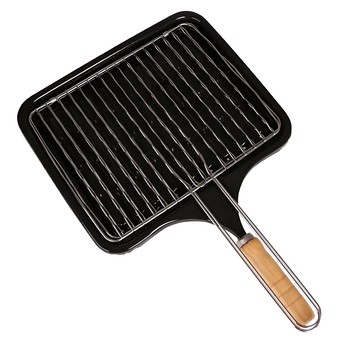 POETA 旋轉式琺瑯不鏽鋼烤網烤盤  265 x 380 x 15 毫米  1個