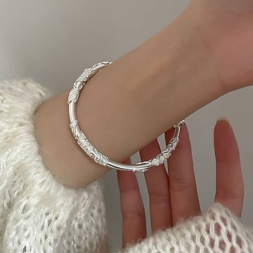 《現貨》香港銀飾代購 黃大仙 過香爐 蓮花手環 雕花 親子款 足銀999 繁花 平安 活動可調式 派派銀飾 派派香港代購