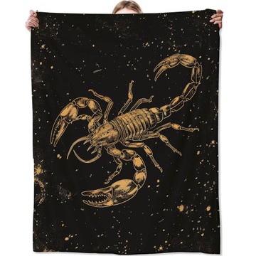 天蝎座毛毯禮物適合成人兒童天蝎座裝飾禮物毛毯適合沙發客廳臥室