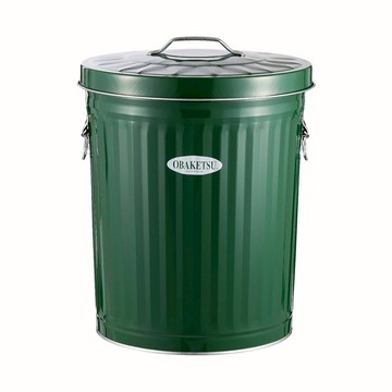 日本 OBAKETSU 手工製垃圾桶 33L(贈垃圾袋環)綠色