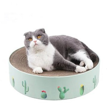 FD.Cattery喵仙儿-圓形貓抓盆-北歐風仙人掌(薄荷綠)/小型貓抓窩(嫩嫩貓爪)-L型直角貓抓板(25*25*50cm)x3入