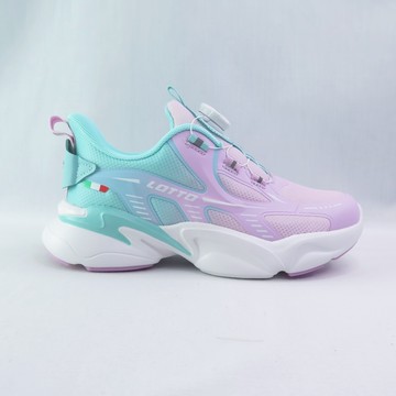 LOTTO LT6AKR5227 中大童 轉扣避震跑鞋 運動鞋 免綁鞋帶 紫粉/湖綠【iSport愛運動】