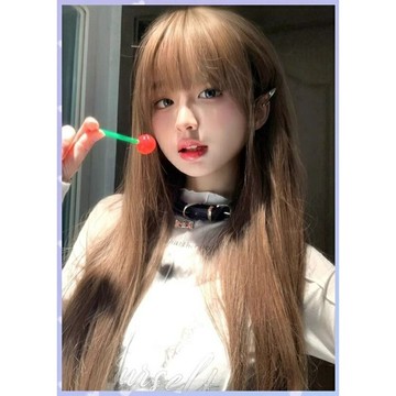 【巴黎精品】現貨+預購 長假髮透氣假髮片輕量隱形增髮整頂假髮角色扮演-齊瀏海自然直髮女假髮a1hq43