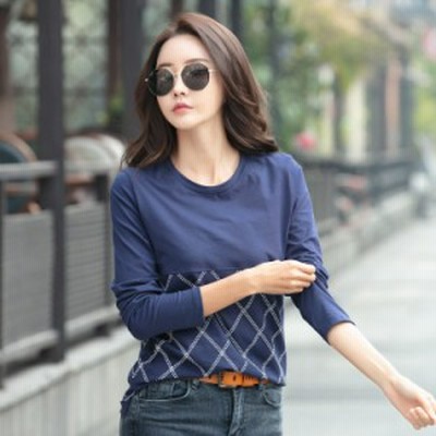 トップス Tシャツ カットソー ロング丈 レディース 長袖 春 夏 シンプル ロングtシャツ プルオーバー クルーネック カラーフル 通販 Lineポイント最大get Lineショッピング