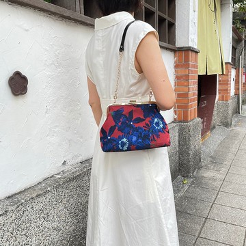 深邃綻放 提花口金包/宴會包/手挽包/肩背包/隨身包