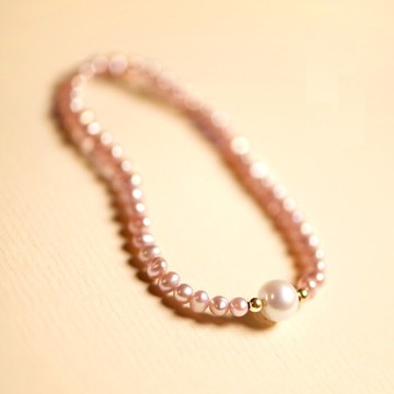 珍珠手鍊9K金手環-凝香粉色簡約串珠女飾品73yl18【米蘭精品